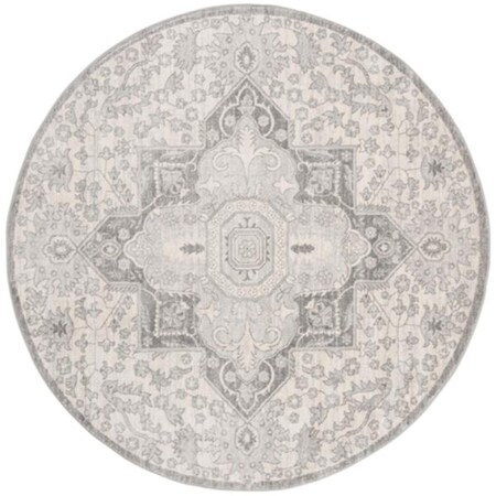 Safavieh 5 x 5 ft. Brentwood Transitional Round Power Loomed Rug; Grey & Cream BNT816B-5R